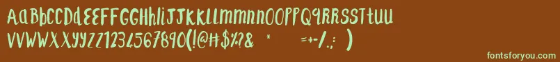 F...SaintTropezAlt Font – Green Fonts on Brown Background