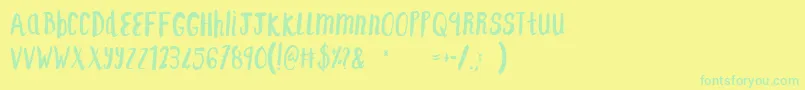 Czcionka F...SaintTropezAlt – zielone czcionki na żółtym tle