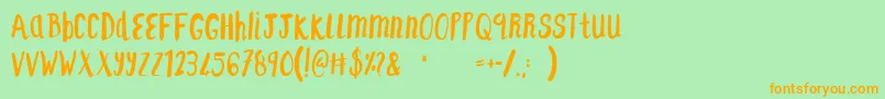 F...SaintTropezAlt Font – Orange Fonts on Green Background