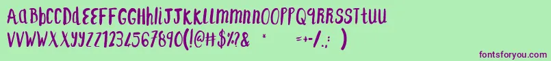 F...SaintTropezAlt Font – Purple Fonts on Green Background