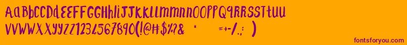 F...SaintTropezAlt Font – Purple Fonts on Orange Background