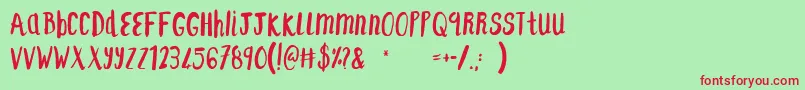 F...SaintTropezAlt Font – Red Fonts on Green Background