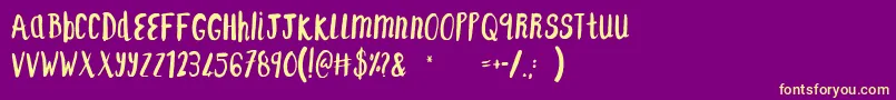 F...SaintTropezAlt Font – Yellow Fonts on Purple Background