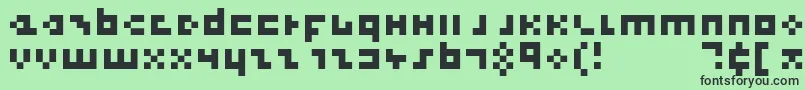 Шрифт CoolThreePixels – чёрные шрифты на зелёном фоне