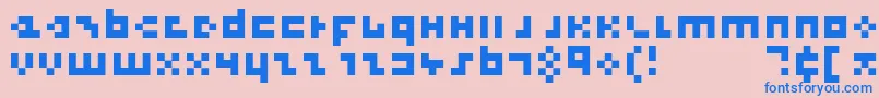 CoolThreePixels Font – Blue Fonts on Pink Background