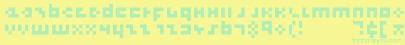 CoolThreePixels-Schriftart – Grüne Schriften auf gelbem Hintergrund