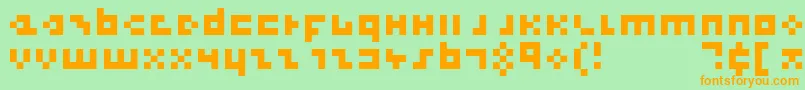Шрифт CoolThreePixels – оранжевые шрифты на зелёном фоне