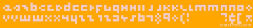 Fonte CoolThreePixels – fontes rosa em um fundo laranja