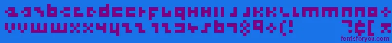 CoolThreePixels Font – Purple Fonts on Blue Background