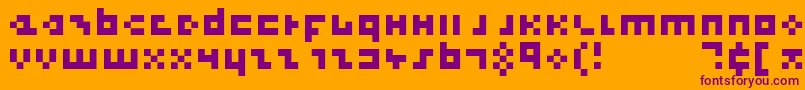 Fonte CoolThreePixels – fontes roxas em um fundo laranja