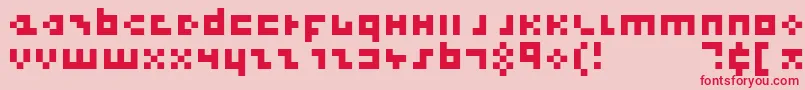 fuente CoolThreePixels – Fuentes Rojas Sobre Fondo Rosa