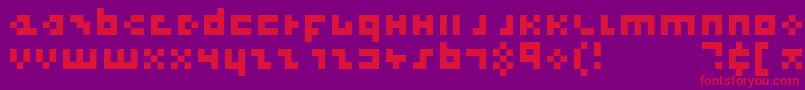 Шрифт CoolThreePixels – красные шрифты на фиолетовом фоне