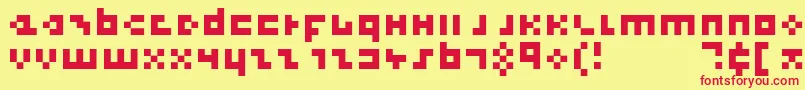 フォントCoolThreePixels – 赤い文字の黄色い背景