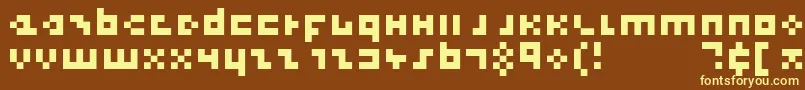 Шрифт CoolThreePixels – жёлтые шрифты на коричневом фоне