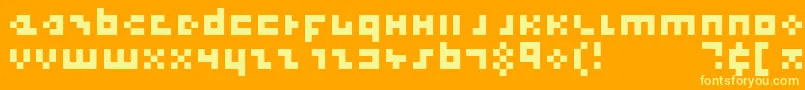 CoolThreePixels Font – Yellow Fonts on Orange Background