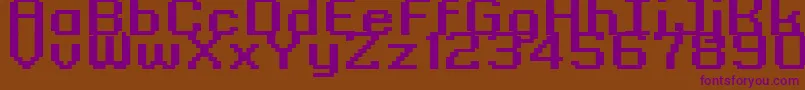 GrixelKyrou9RegularBoldXtnd Font – Purple Fonts on Brown Background