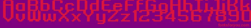 GrixelKyrou9RegularBoldXtnd-Schriftart – Rote Schriften auf violettem Hintergrund