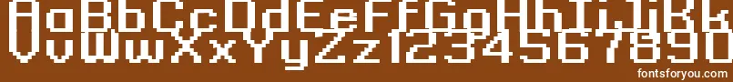 Weitere Informationen zur GrixelKyrou9RegularBoldXtnd-Schriftart GrixelKyrou9RegularBoldXtnd-Schriftart – Weiße Schriften auf braunem Hintergrund