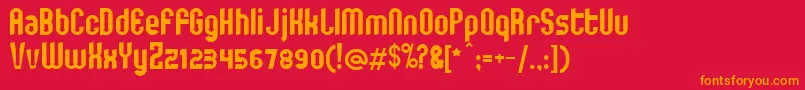 フォントYou – 赤い背景にオレンジの文字