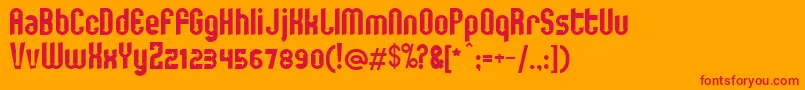 You-Schriftart – Rote Schriften auf orangefarbenem Hintergrund