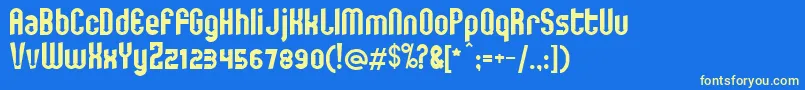 You Font – Yellow Fonts on Blue Background