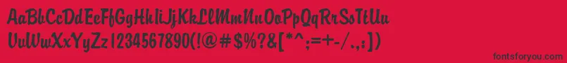 Шрифт BrandyscriptRegular – чёрные шрифты на красном фоне