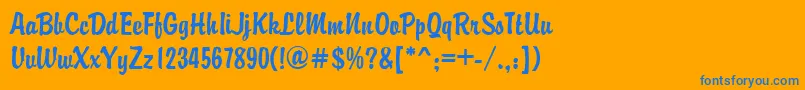 フォントBrandyscriptRegular – オレンジの背景に青い文字