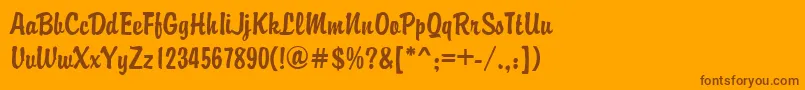 BrandyscriptRegular Font – Brown Fonts on Orange Background