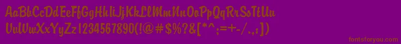 BrandyscriptRegular Font – Brown Fonts on Purple Background