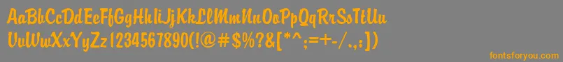 BrandyscriptRegular-Schriftart – Orangefarbene Schriften auf grauem Hintergrund