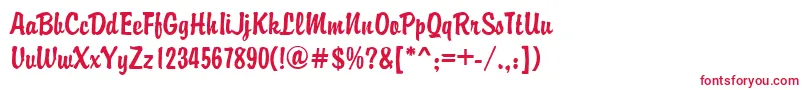 フォントBrandyscriptRegular – 白い背景に赤い文字