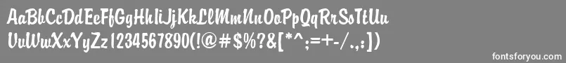 フォントBrandyscriptRegular – 灰色の背景に白い文字