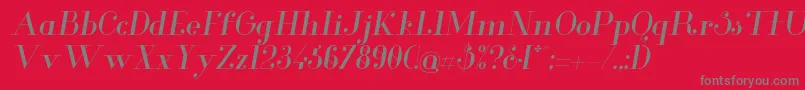 GlamorItalic Font – Gray Fonts on Red Background