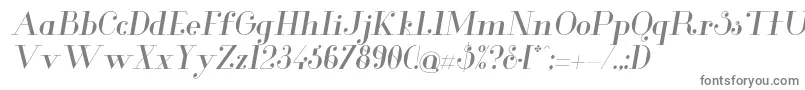 GlamorItalic-Schriftart – Graue Schriften auf weißem Hintergrund