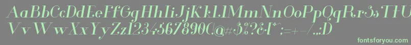 Więcej informacji o czcionce GlamorItalic Czcionka GlamorItalic – zielone czcionki na szarym tle