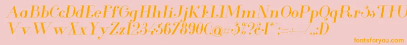 GlamorItalic-Schriftart – Orangefarbene Schriften auf rosa Hintergrund