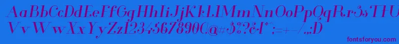 GlamorItalic Font – Purple Fonts on Blue Background