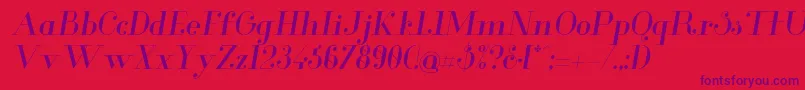 GlamorItalic Font – Purple Fonts on Red Background