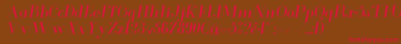 GlamorItalic Font – Red Fonts on Brown Background