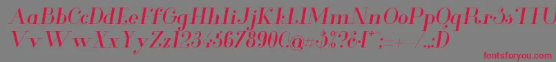 GlamorItalic-Schriftart – Rote Schriften auf grauem Hintergrund