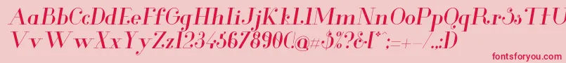 GlamorItalic Font – Red Fonts on Pink Background