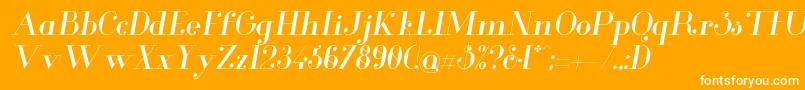 Fonte GlamorItalic – fontes brancas em um fundo laranja