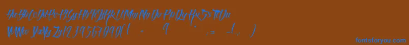 AngelOfBloodLight Font – Blue Fonts on Brown Background