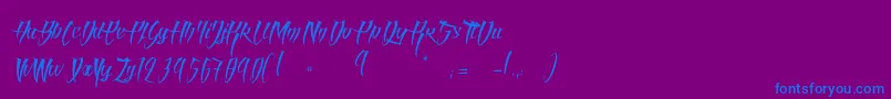 Шрифт AngelOfBloodLight – синие шрифты на фиолетовом фоне