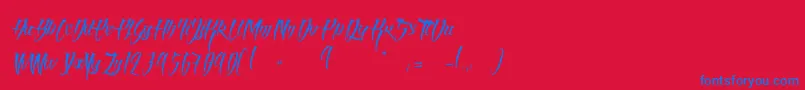 Шрифт AngelOfBloodLight – синие шрифты на красном фоне