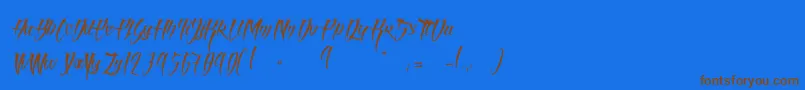 Fonte AngelOfBloodLight – fontes marrons em um fundo azul