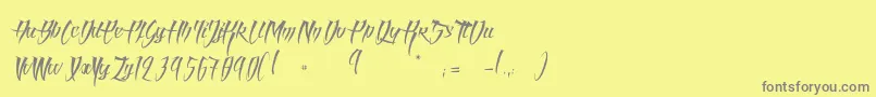 フォントAngelOfBloodLight – 黄色の背景に灰色の文字