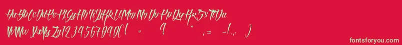 フォントAngelOfBloodLight – 赤い背景に緑の文字