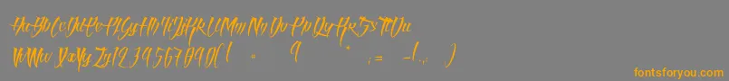 Шрифт AngelOfBloodLight – оранжевые шрифты на сером фоне