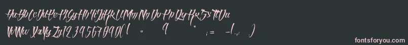 フォントAngelOfBloodLight – 黒い背景にピンクのフォント
